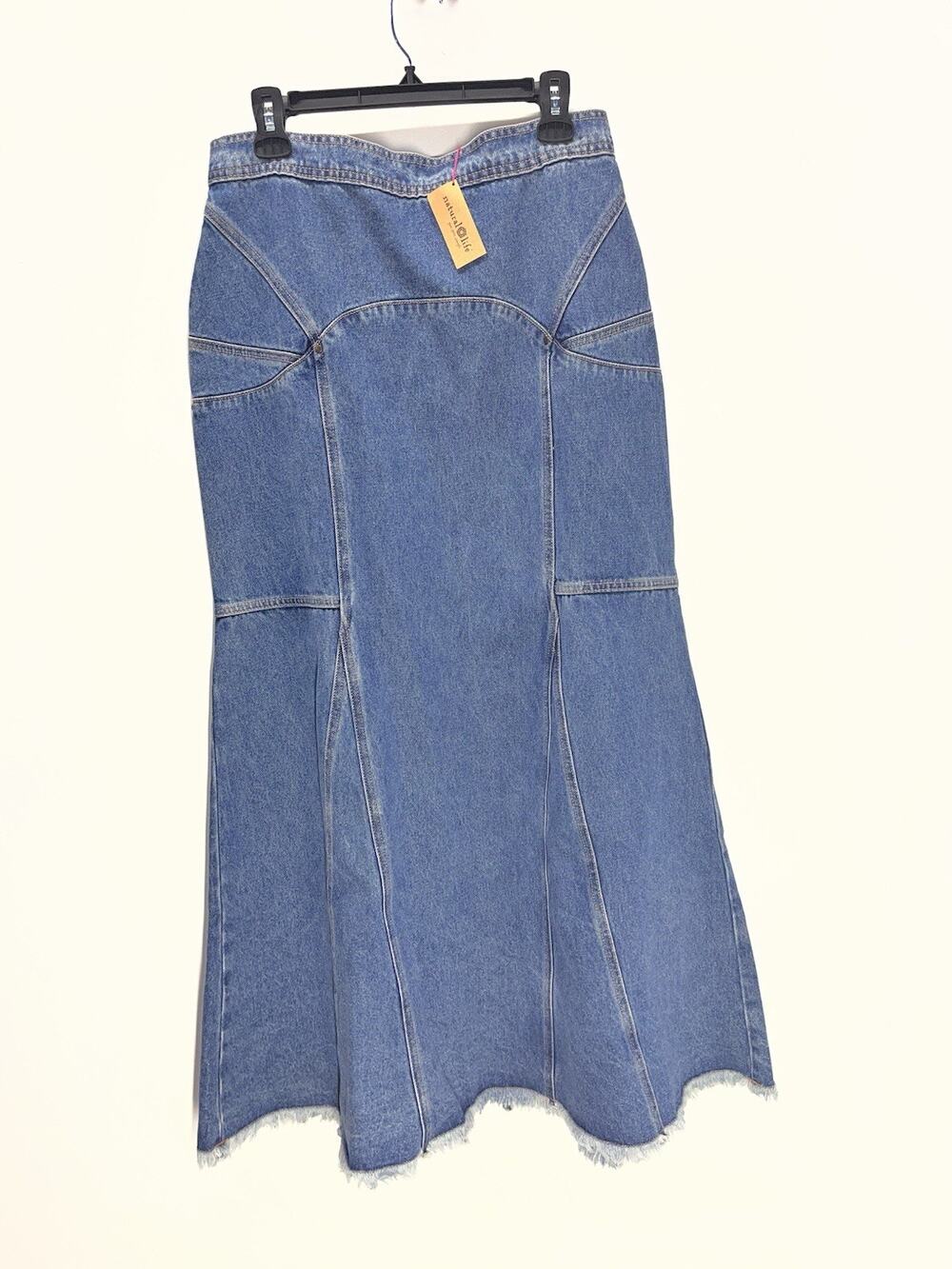 Natural Life A-line silhouette Fitted Cotton Denim Maxi Skirt 12